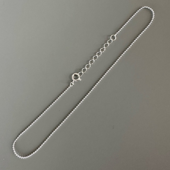 Sterling Silver Ball Bead Anklet - Picture 4 of 10